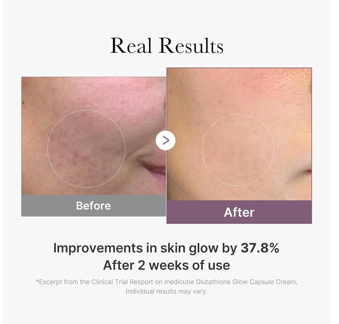 Medicube AGE-R Glutathione Glow Capsule Facial Cream - Instant Lifting Moisturizer - Collagen Peptide For Hydrating Glow Cream