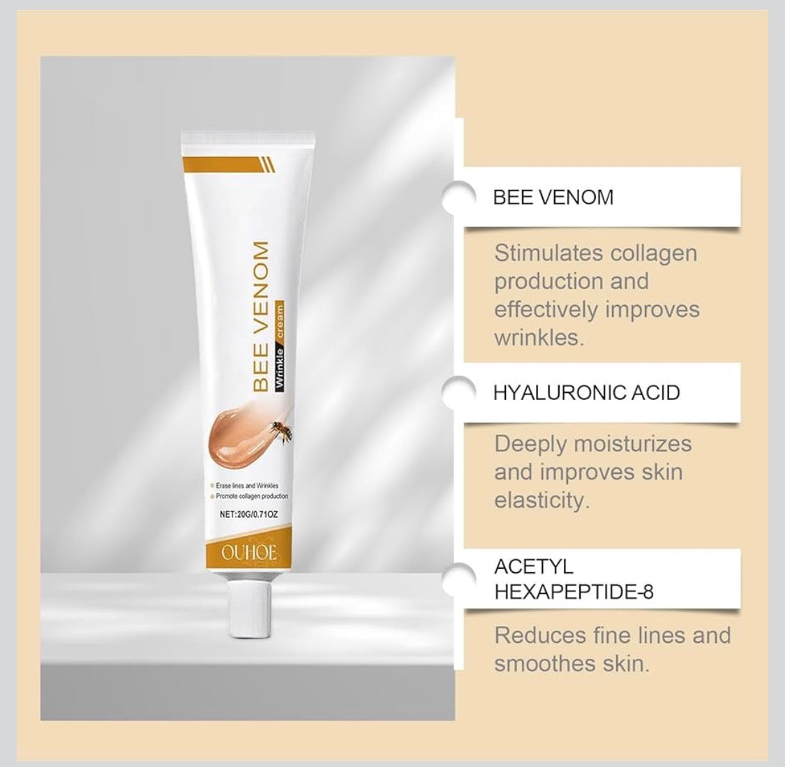 Bee Venom Anti-Wrinkle Cream & Firming Serum Stick