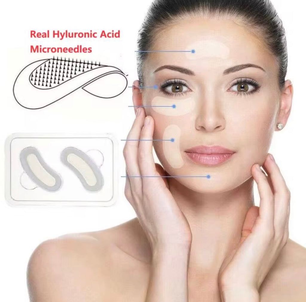 Hyaluronic Acid & Peptides Microneedle Eye & Face Patches – Micro-Crystal Anti-Wrinkle Treat