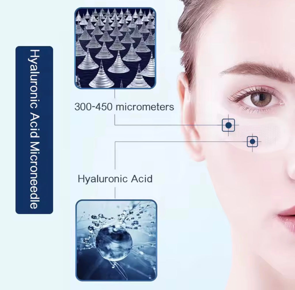 Hyaluronic Acid & Peptides Microneedle Eye & Face Patches – Micro-Crystal Anti-Wrinkle Treat