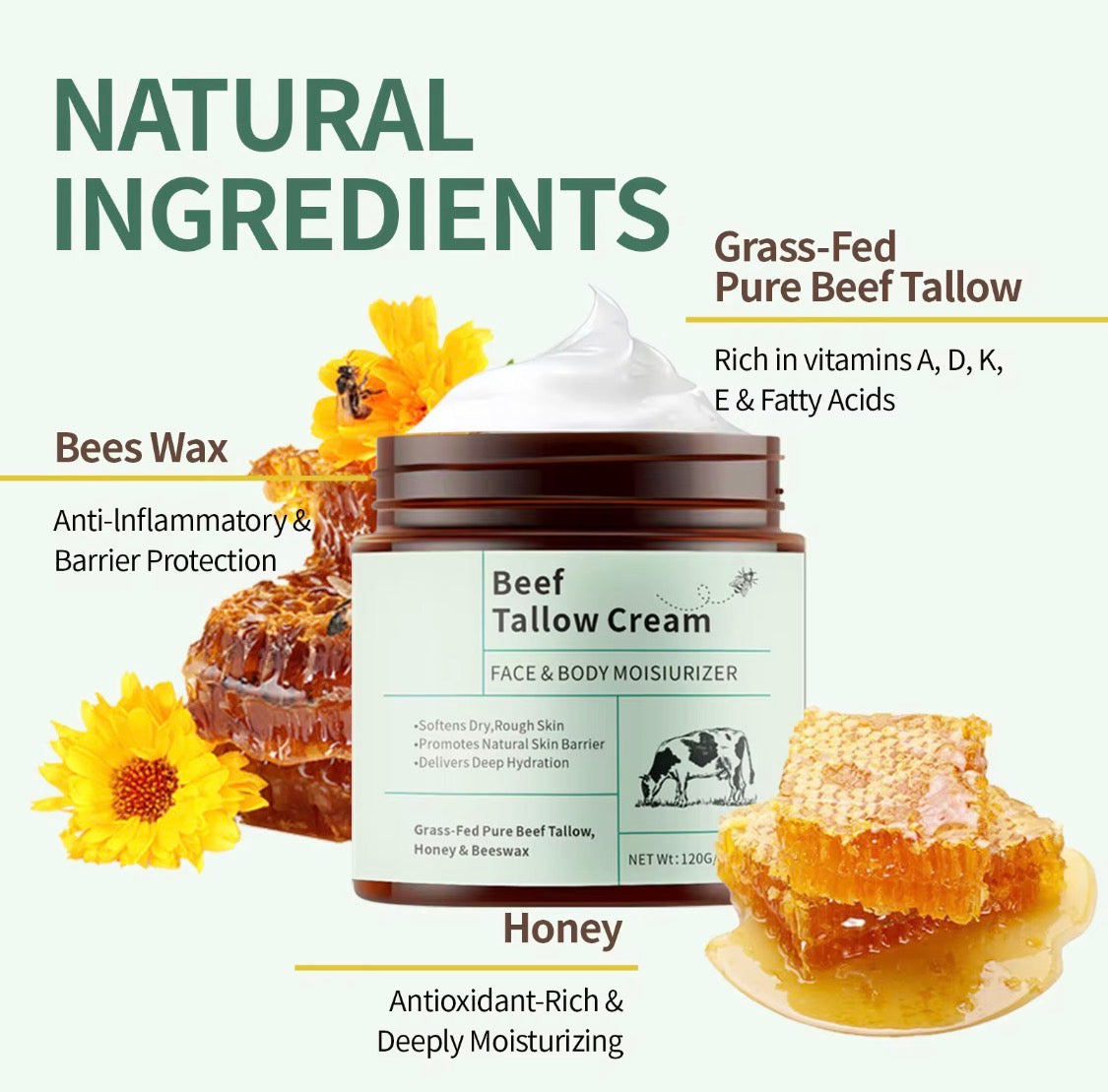 Beef Tallow Cream – 4 oz (113 g)