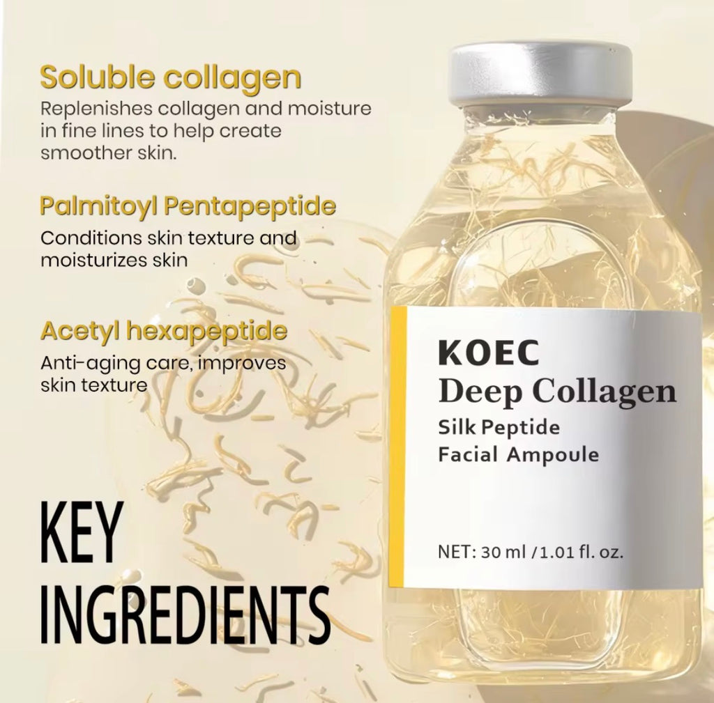 KOEC Collagen Silk Peptide Facial Ampoule – Lifting, Firming & Deep Hydration Serum (30 ml)