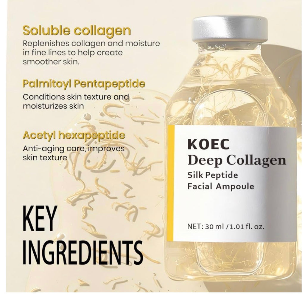 KOEC Collagen Silk Peptide Facial Ampoule – Lifting, Firming & Deep Hydration Serum (30 ml)