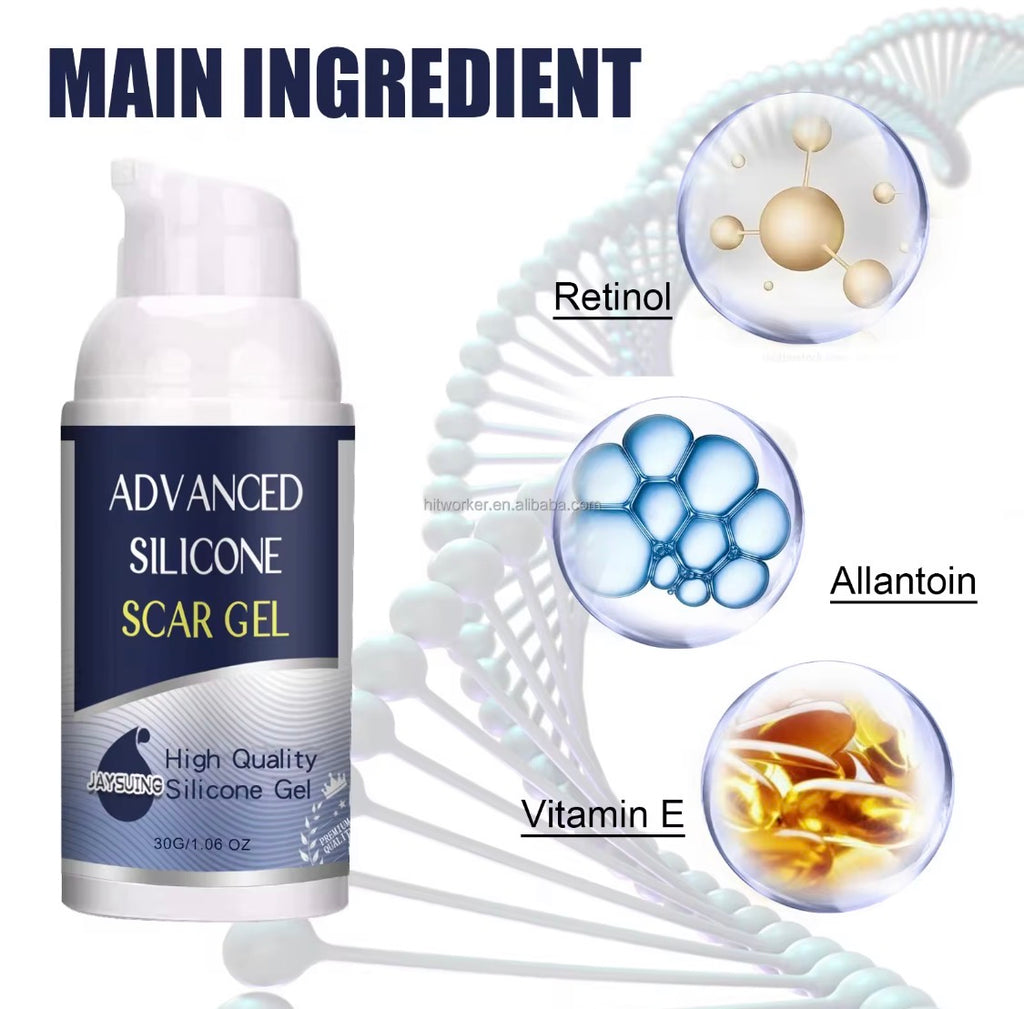 Medical‑Grade Silicone Scar Gel – Keloid, Hypertrophic Scar & Stretch Mark Smoothing Gel (30g)